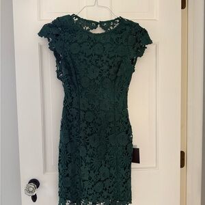 Lulu's Forest Green Lace Mini Dress